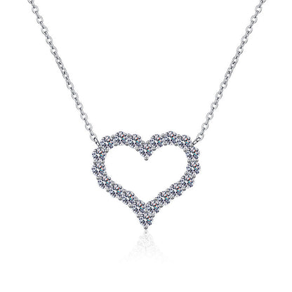 [Plus&Max]ROMANTIC HEART MOISSANITE PENDANT NECKLACE