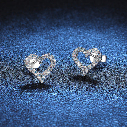 [Plus&Max]SPARKLING HEART-SHAPED MOISSANITE STUD EARRINGS
