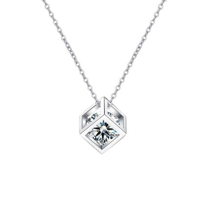 [Plus&Max]GEOMETRIC SUGAR-CUBE MOISSANITE NECKLACE