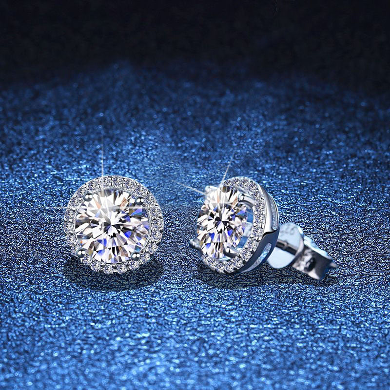 [Plus&Max]CLASSIC 4-PRONG ROUND MOISSANITE STUD EARRINGS