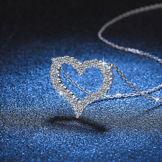 [Plus&Max]ROMANTIC HEART MOISSANITE PENDANT NECKLACE