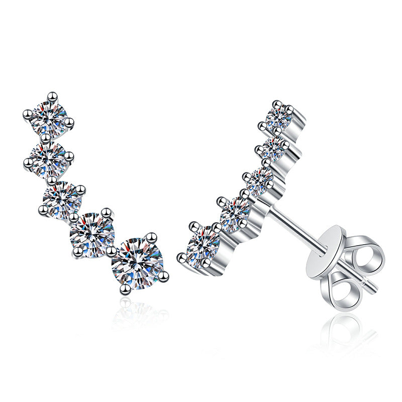 [Plus&Max]SPARKLING SMILE ARC MOISSANITE STUD EARRINGS
