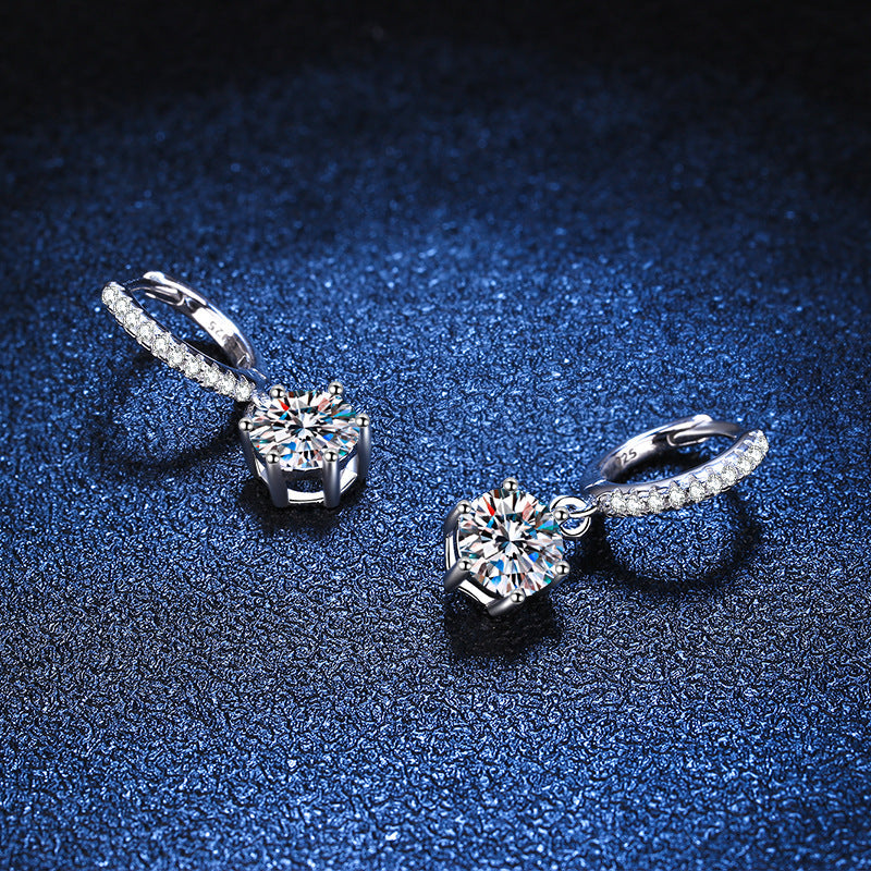 [Plus&Max]CLASSIC 6-PRONG MOISSANITE DROP EARRINGS