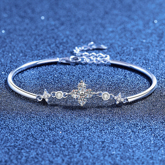 [Plus&Max]CLOVER & TWIN-STAR MOISSANITE BRACELET
