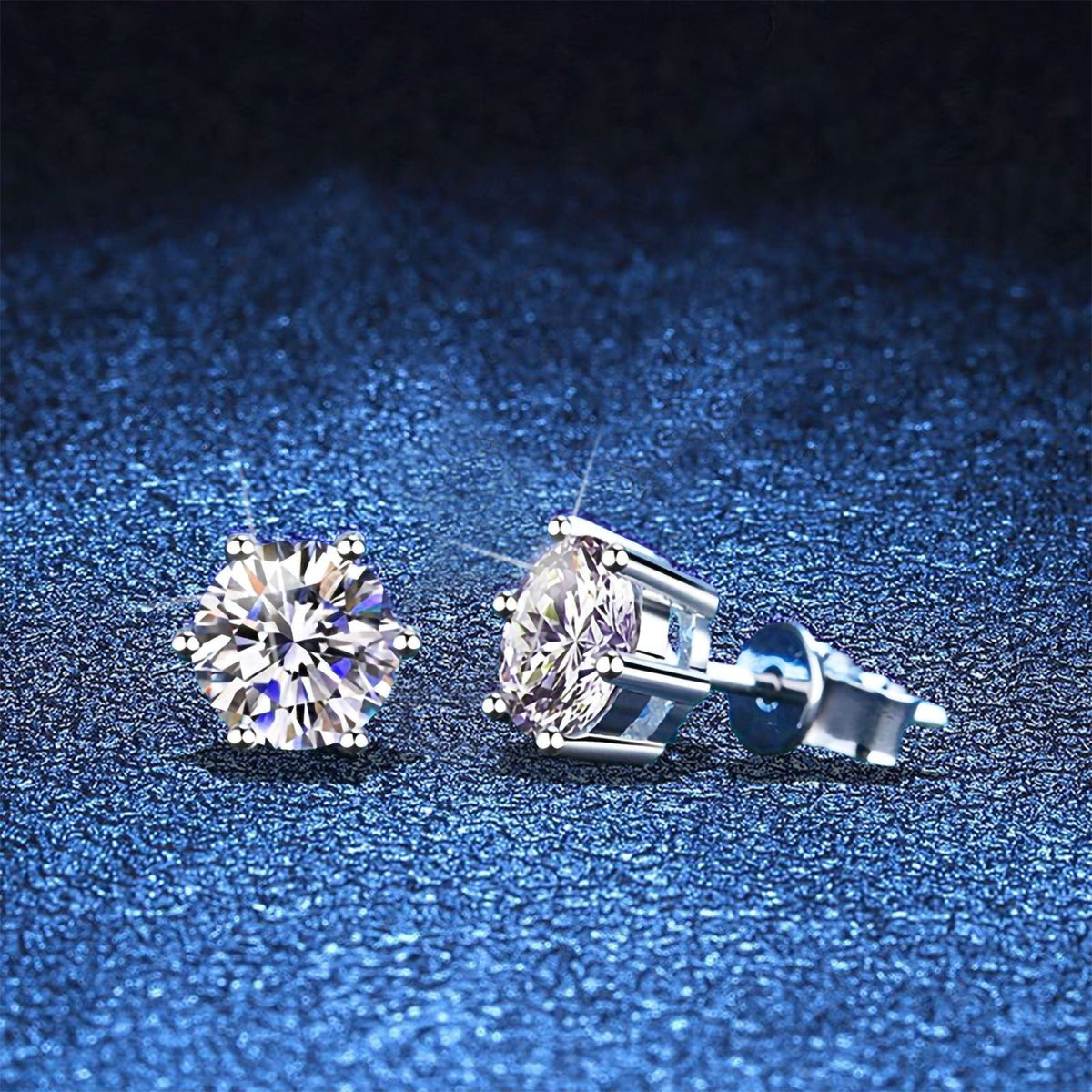 [Plus&Max]SIX-PRONG MOISSANITE EARRINGS