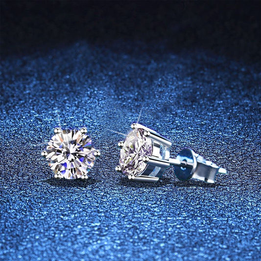 [Plus&Max]SIX-PRONG MOISSANITE EARRINGS