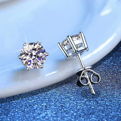 [Plus&Max]SIX-PRONG MOISSANITE EARRINGS