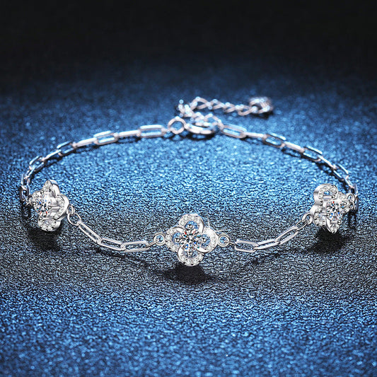 [Plus&Max]TRIPLE-CLOVER MOISSANITE BRACELET