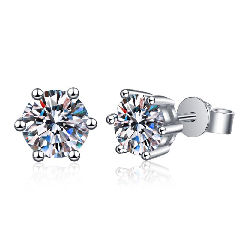 [Plus&Max]SIX-PRONG MOISSANITE EARRINGS