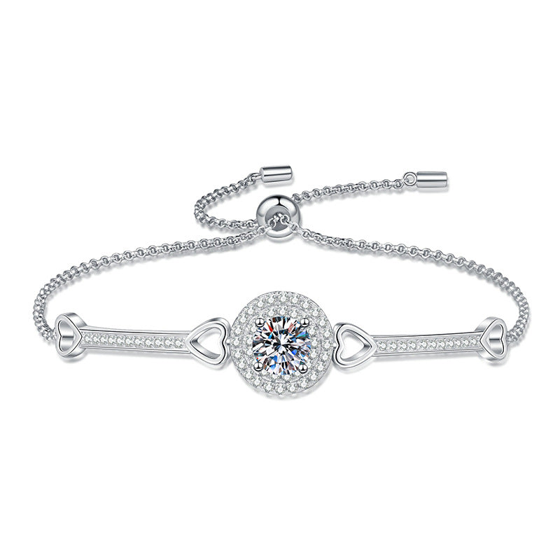 [Plus&Max]INTERLOCKING HEART & CIRCLE MOISSANITE BRACELET
