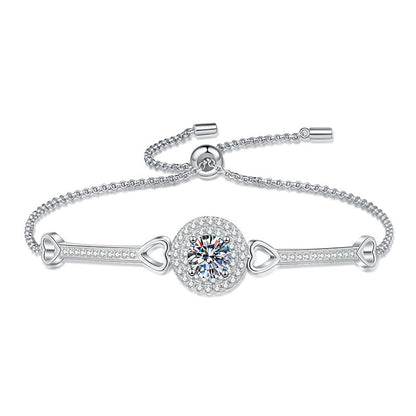 [Plus&Max]INTERLOCKING HEART & CIRCLE MOISSANITE BRACELET