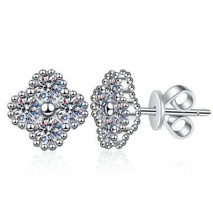 [Plus&Max]ELEGANT FOUR-LEAF CLOVER MOISSANITE STUD EARRINGS