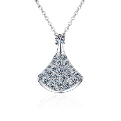 [Plus&Max]ELEGANT FAN-SHAPED MOISSANITE PENDANT NECKLACE