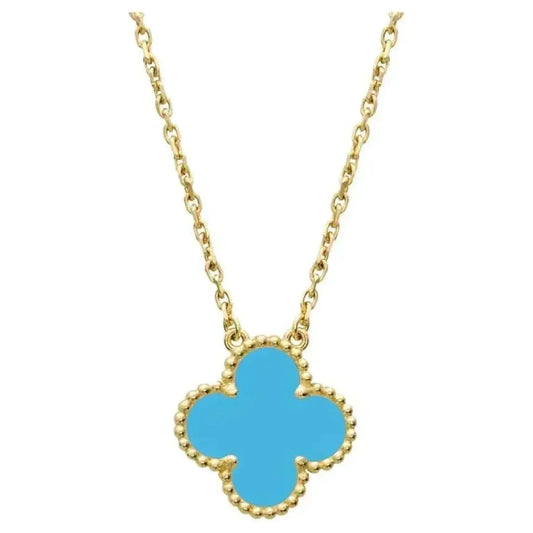 [Plus&Max]CLOVER 15MM VINTAGE TURQUOISE NECKLACE