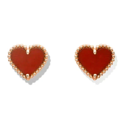 [Plus&Max]HEART CARNELIAN STUD EARRINGS