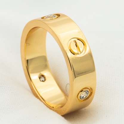 [Plus&Max]LOVE RING 5.5MM 3 DIAMONDS PINK GOLD