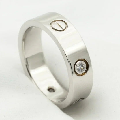 [Plus&Max]LOVE RING 5.5MM 3 DIAMONDS SILVER