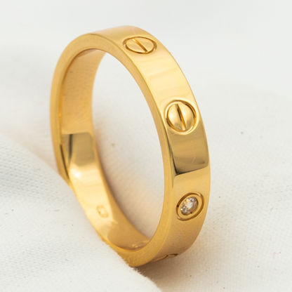 [Plus&Max]LOVE RING 4MM 1 DIAMOND PINK GOLD
