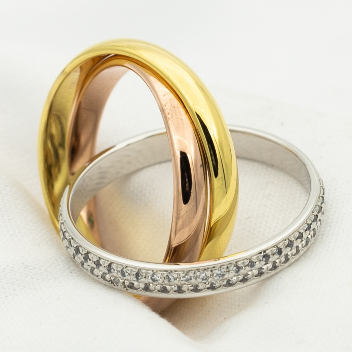 [Plus&Max]TRINITY RING GOLD PINK GOLD SILVER DIAMONDS
