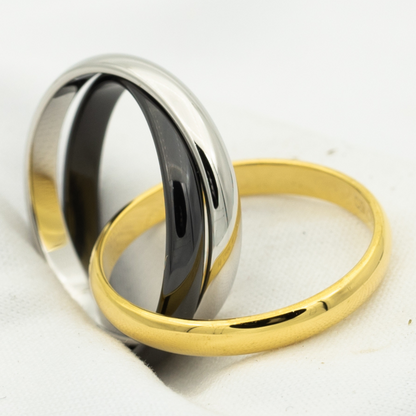 [Plus&Max]TRINITY RING BLACK GOLD SILVER
