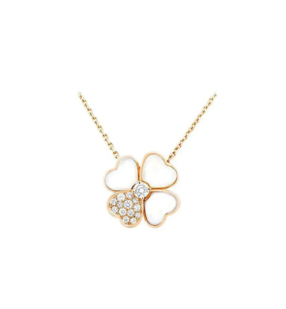 [Plus&Max]CLOVER MOP DIAMOND ROSE GOLD NECKLACE