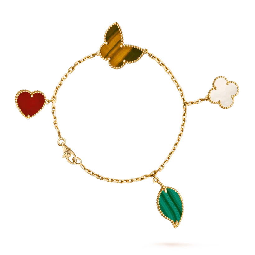 [Plus&Max]LUCKY SPRING 5 MOTIF GOLD BRACELET