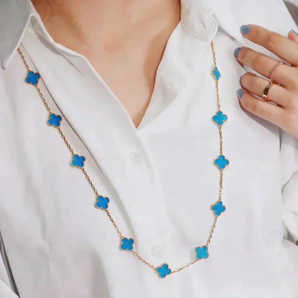 [Plus&Max]CLOVER 20 MOTIFS BLUE AGATE GOLD