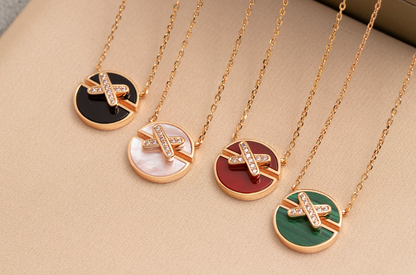 [Plus&Max]JEUX DE PINK GOLD DIAMOND NECKLACE