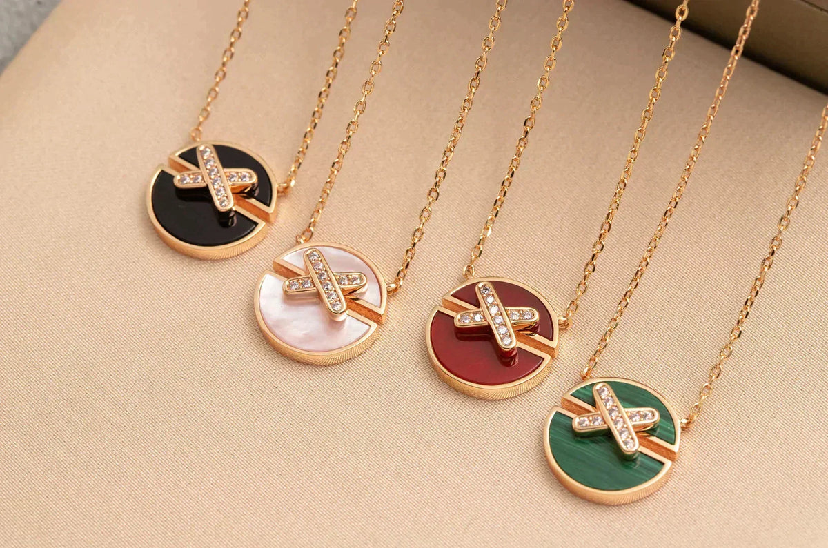 [Plus&Max]JEUX DE ROSE GOLD DIAMOND NECKLACE