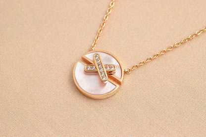 [Plus&Max]JEUX DE ROSE GOLD DIAMOND NECKLACE