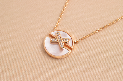 [Plus&Max]JEUX DE PINK GOLD DIAMOND NECKLACE