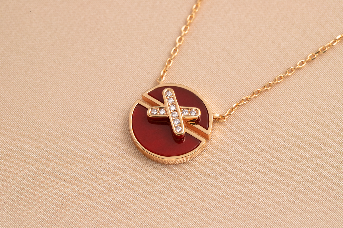 [Plus&Max]JEUX DE PINK GOLD DIAMOND NECKLACE