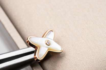 [Plus&Max]JEUX DE WHITE MOP ROSE GOLD DIAMOND EARRINGS