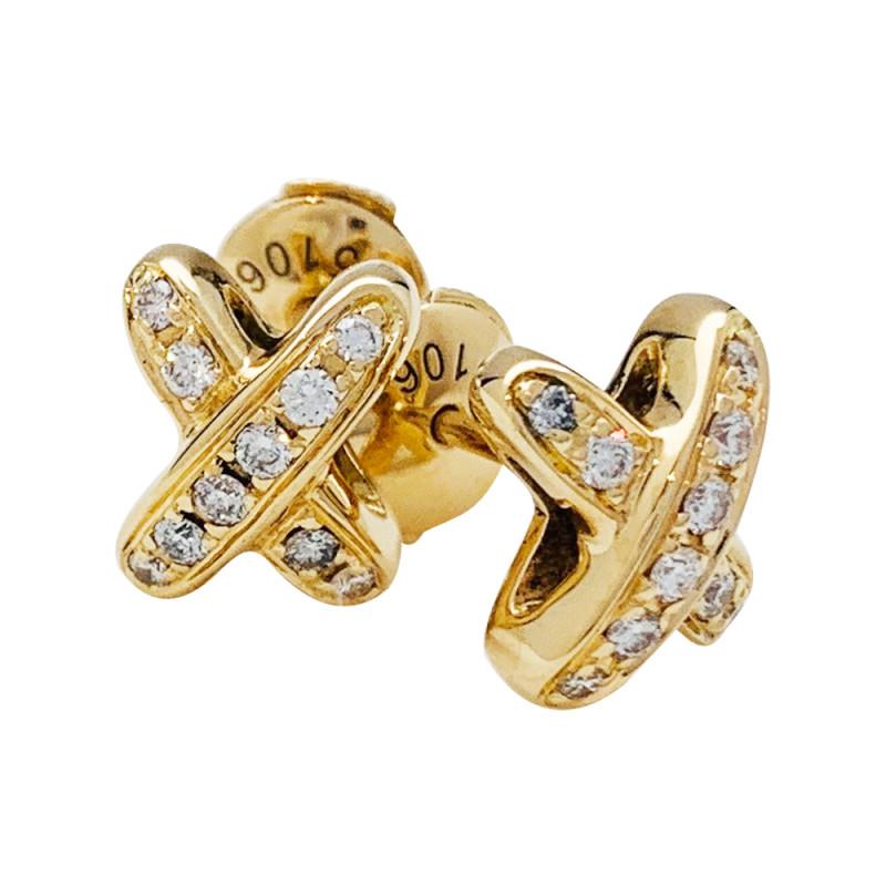 [Plus&Max]JEUX DE GOLD DIAMOND EARRINGS