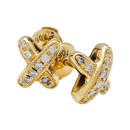 [Plus&Max]JEUX DE GOLD DIAMOND EARRINGS