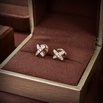 [Plus&Max]JEUX DE GOLD DIAMOND EARRINGS