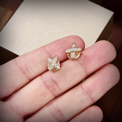 [Plus&Max]JEUX DE GOLD DIAMOND EARRINGS