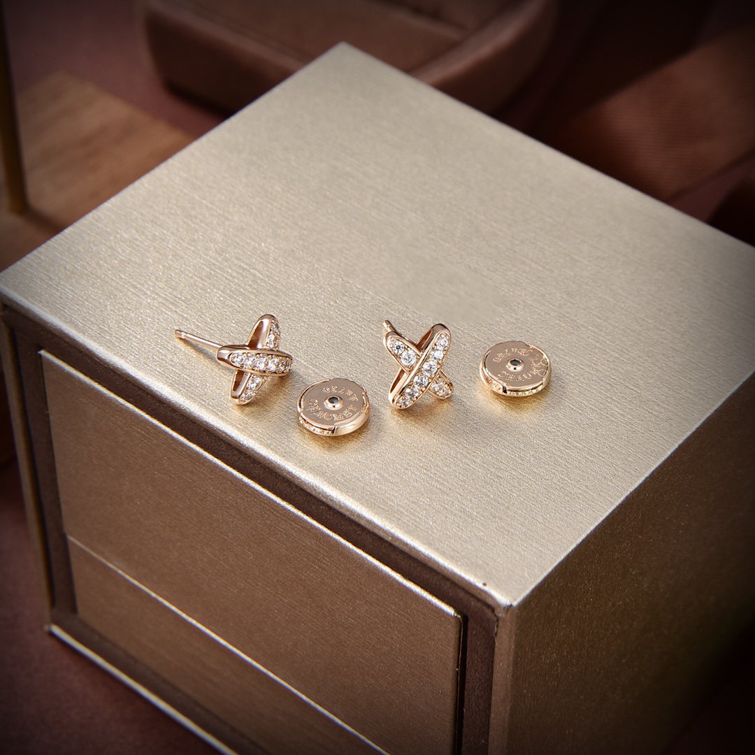 [Plus&Max]JEUX DE GOLD DIAMOND EARRINGS
