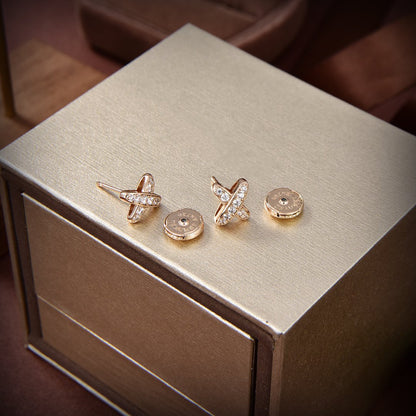 [Plus&Max]JEUX DE GOLD DIAMOND EARRINGS