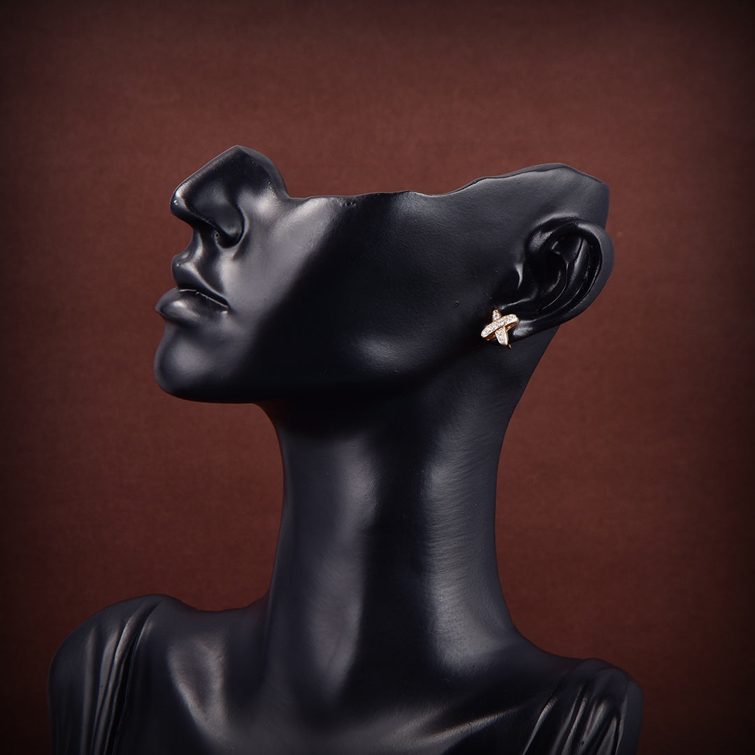 [Plus&Max]JEUX DE GOLD DIAMOND EARRINGS