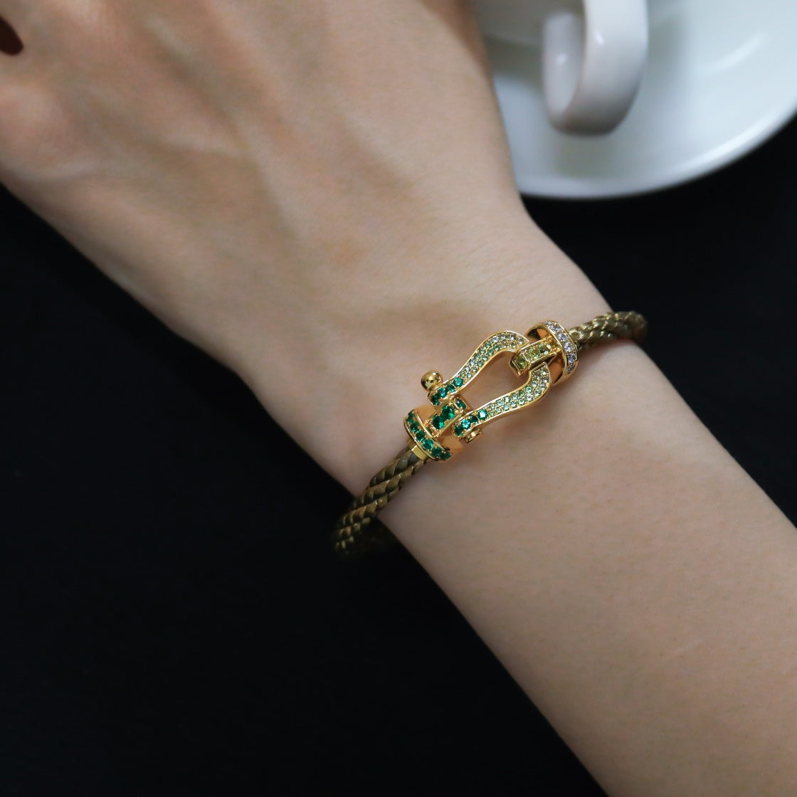 [Plus&Max]FORCE 10 GOLD GREEN DIAMOND PAVED