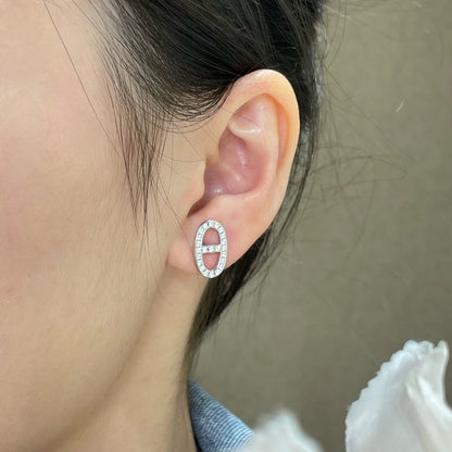 [Plus&Max]HM FULL DIAMOND PIG NOSE STUD EARRINGS