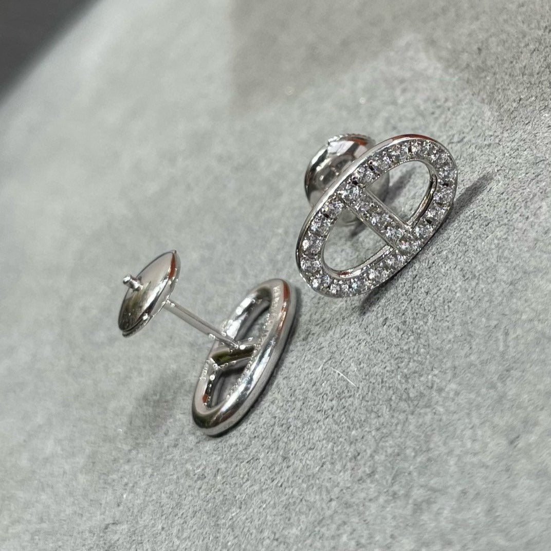[Plus&Max]HM FULL DIAMOND PIG NOSE STUD EARRINGS