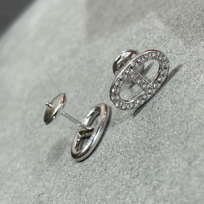 [Plus&Max]HM FULL DIAMOND PIG NOSE STUD EARRINGS