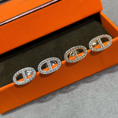 [Plus&Max]HM FULL DIAMOND PIG NOSE STUD EARRINGS