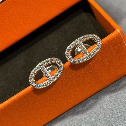 [Plus&Max]HM FULL DIAMOND PIG NOSE STUD EARRINGS