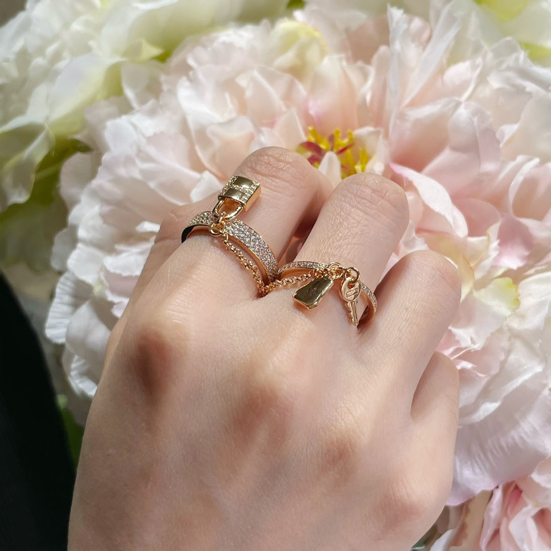 [Plus&Max]HM KELLY CLOCHETTE DOUBLE RING IN  WITH DIAMONDS