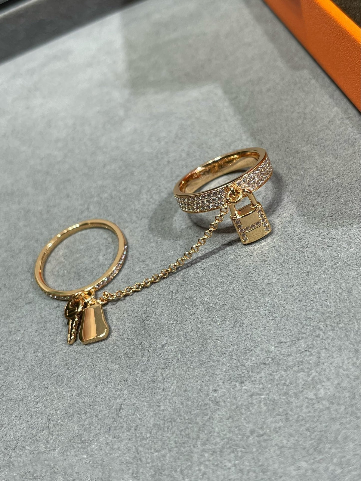 [Plus&Max]HM KELLY CLOCHETTE DOUBLE RING IN  WITH DIAMONDS