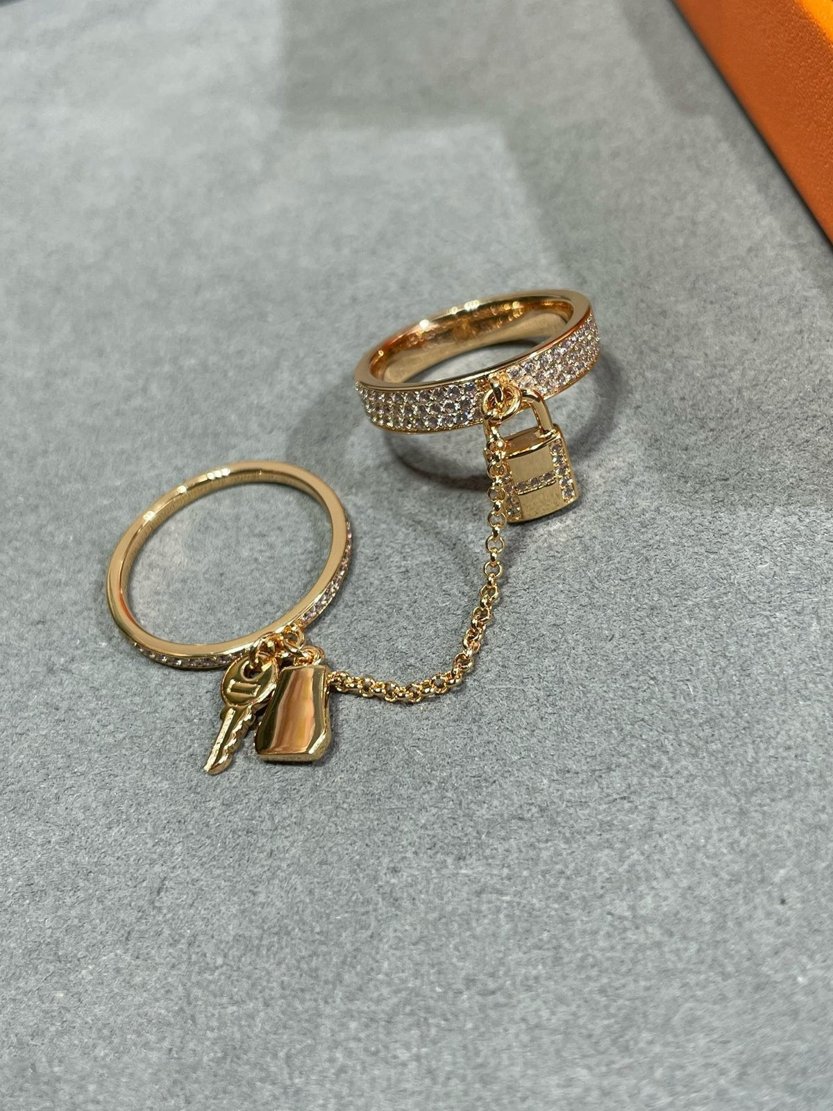 [Plus&Max]HM KELLY CLOCHETTE DOUBLE RING IN  WITH DIAMONDS