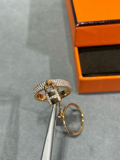[Plus&Max]HM KELLY CLOCHETTE DOUBLE RING IN  WITH DIAMONDS